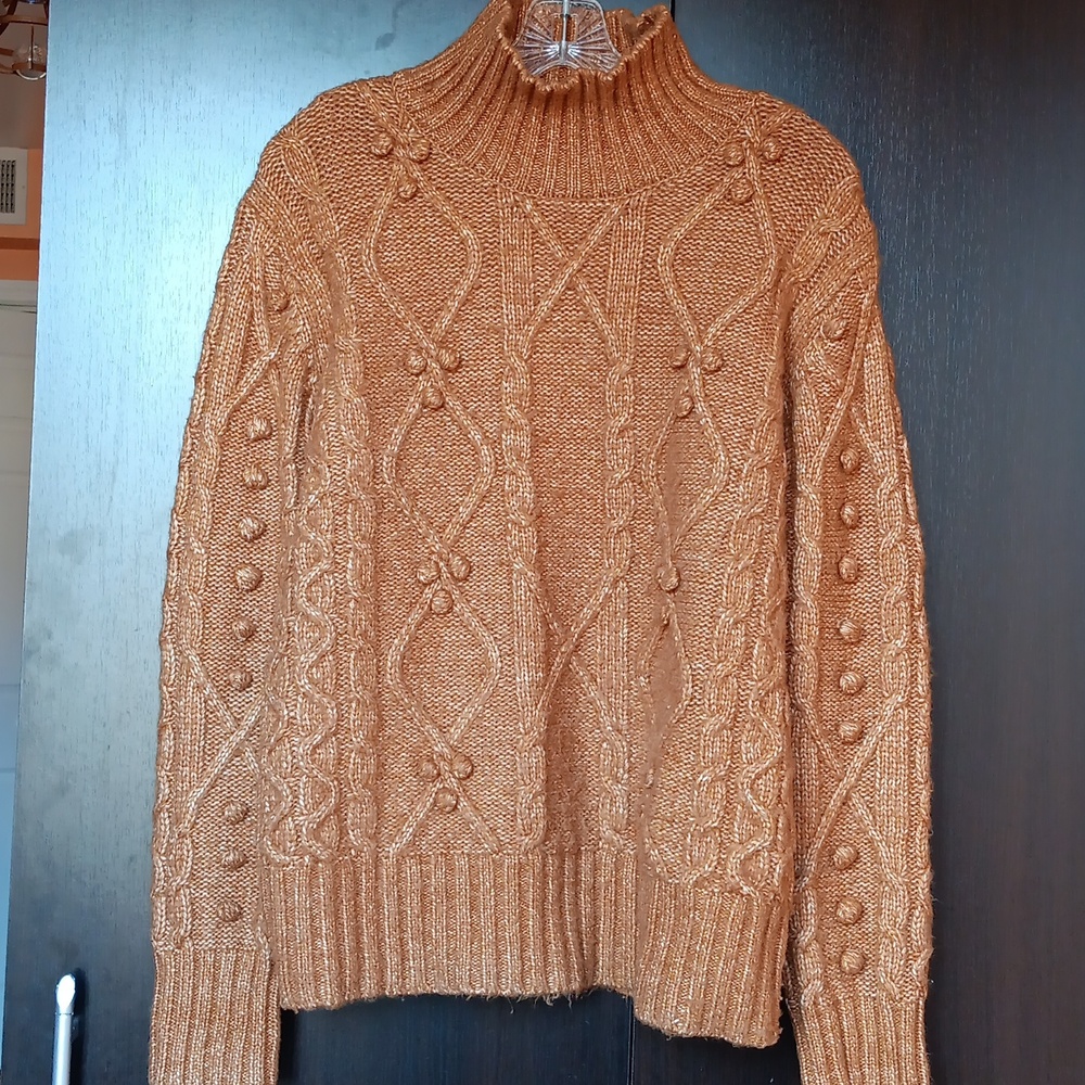 Cupcakes & Cashmere - Cableknit Pom Mock Neck Sweater - Picture 4 of 8